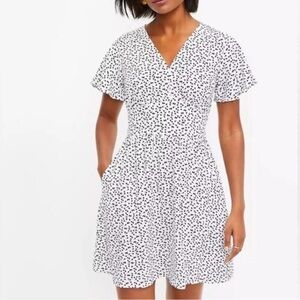 LOFT Black and White Patterned Mini Dress